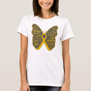 Camiseta Colagem da borboleta do cancer do apêndice das