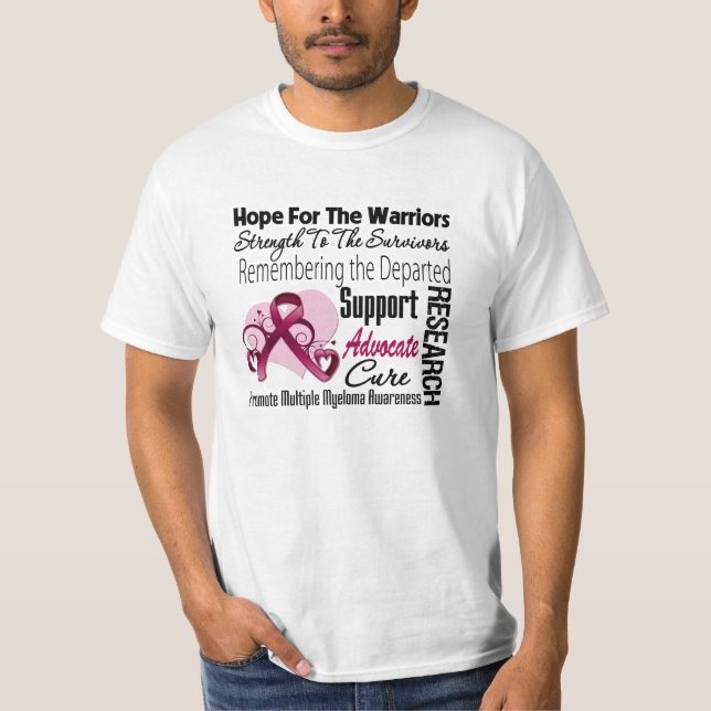 Camiseta Colagem da esperança do tributo - mieloma múltiplo (Frente)