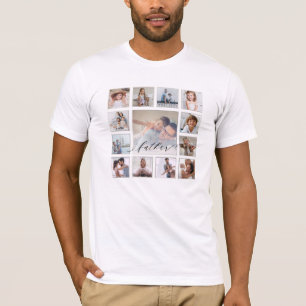 Camiseta Colagem da Grade de Fotos da Memória da Família 