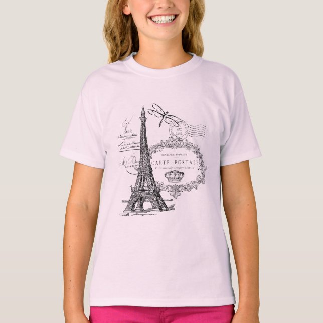 Camiseta colagem da torre Eiffel (Frente)