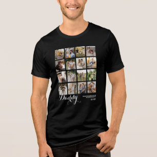 Camiseta Colagem de 16 fotos Presente para o Papai