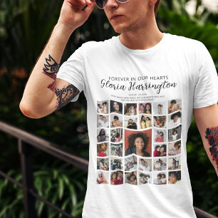 Camiseta Colagem de 33 Fotos Personalizada Memorial