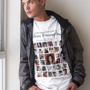 Camiseta Colagem de 33 Fotos Personalizada Memorial