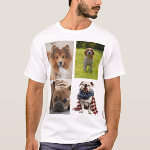 Camiseta Colagem de 4 Fotos Amante de Cachorro