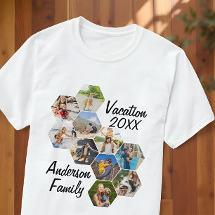 Camiseta Colagem de 9 Imagens Personalizadas Diversão Moder