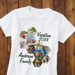 Camiseta Colagem de 9 Imagens Personalizadas Diversão Moder