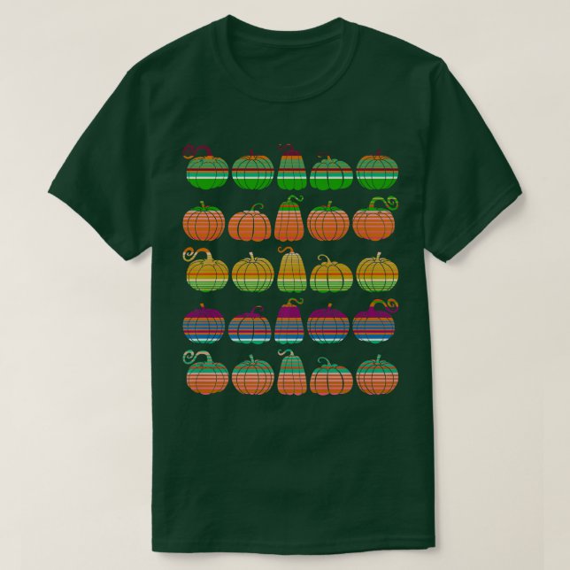Camiseta Colagem de AbóboraCores de OutonoArte em Aberto de (Frente do Design)