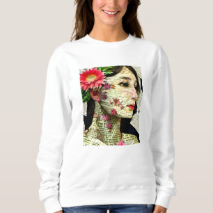 Camiseta Colagem de Arte da Mulher Bonita  