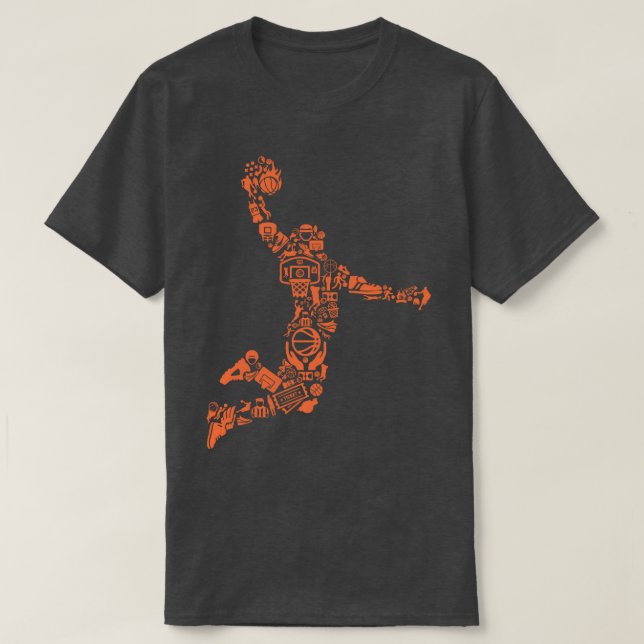 Camiseta Colagem de Basquete (Frente do Design)