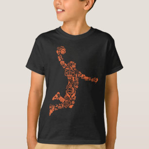 Camiseta Colagem de Basquete
