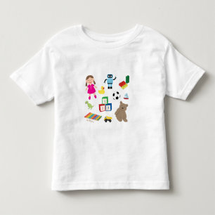 Camiseta Colagem de Brinquedos para Crianças