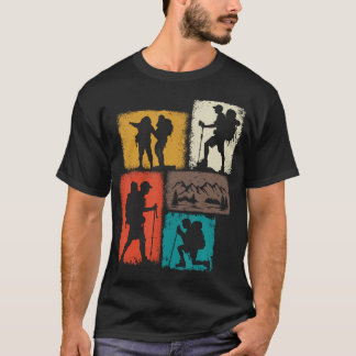 Camiseta Colagem de Caminhada Homem Jovem Aventureiro ao Ar