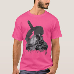 Camiseta Colagem de Casa Psicótica - Alfred Hitchcock
