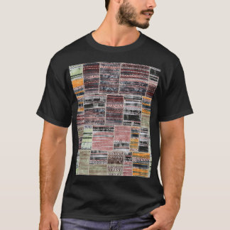 Camiseta Colagem de Colagem de Colagem sem Costura Impressã