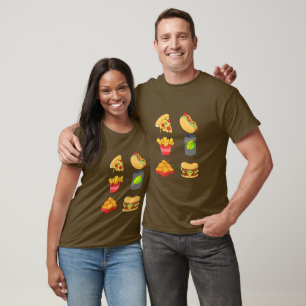 Camiseta Colagem de Comida Trash - Presente de Cam