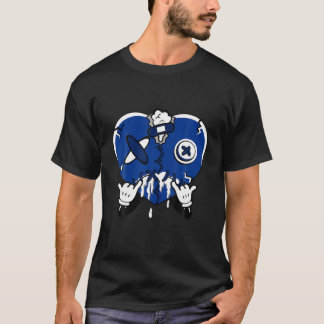 Camiseta Colagem De Coração À Coragem Da Marina Blu Escura 
