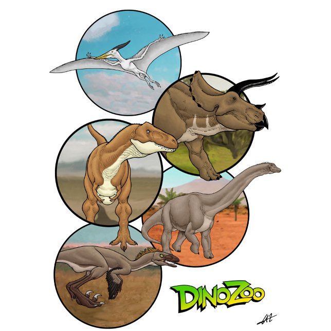 Camiseta Colagem de Dinossauros DinoZoo (Criador carregado)