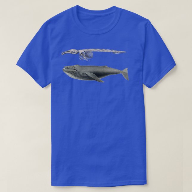 Camiseta Colagem de Esqueleto de Baleia (Frente do Design)