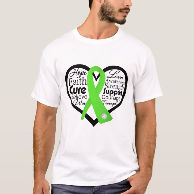 Camiseta Colagem de Fita Cardíaca da Doença de Lyme (Frente)