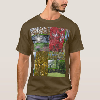 Camiseta Colagem de Florestas e Árvores em Castanho