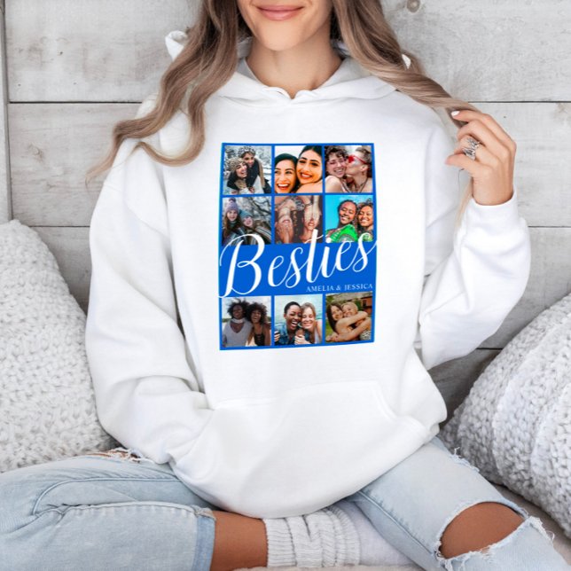 Camiseta Colagem de Fotografias Azul e Branco 9 (Criador carregado)