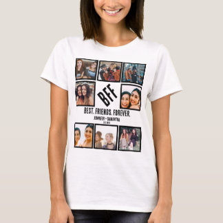 Camiseta Colagem de Fotografias BFF 8 Personalizadas para M