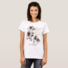Camiseta Colagem de Fotografias com Quebra-cabeça Elegante 