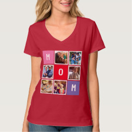 Camiseta Colagem de Fotografias da Mãe do Dia de as mães Mo
