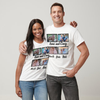 Camiseta Colagem de Fotografias de Aniversário de Casamento
