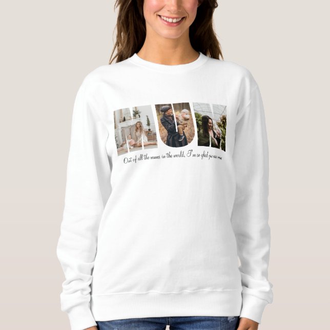 Camiseta Colagem de Fotografias de mãe (Frente)