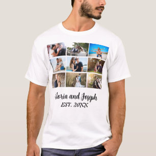 Camiseta Colagem de Fotografias do Aniversário de Casamento