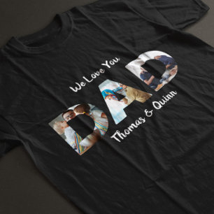 Camiseta Colagem de Fotografias do dia de os pais