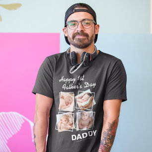 Camiseta Colagem de Fotografias do Dia de os pais 1rua