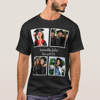 Camiseta Colagem de Fotografias do Formando 4 de Nome Perso