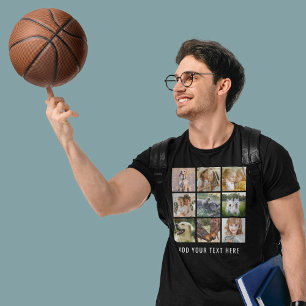 Camiseta Colagem de Fotografias do Nome Personalizado 9