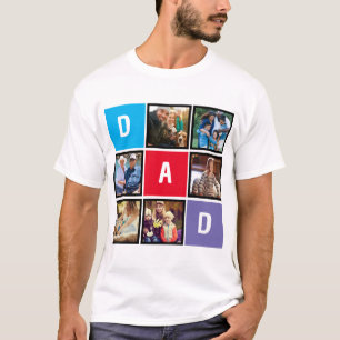 Camiseta Colagem de Fotografias do Pai de Tipografia Modern
