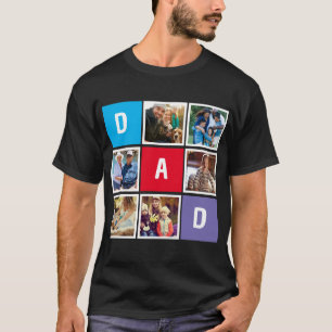 Camiseta Colagem de Fotografias do Pai de Tipografia Modern