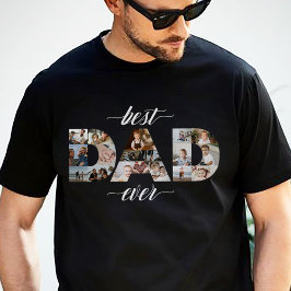 Camiseta Colagem de Fotografias mínima do melhor Pai do PAI