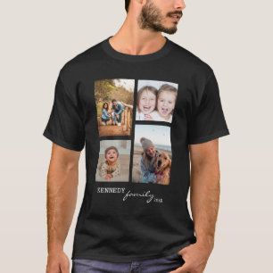 Camiseta Colagem de Fotografias Personalizada 4 Preto