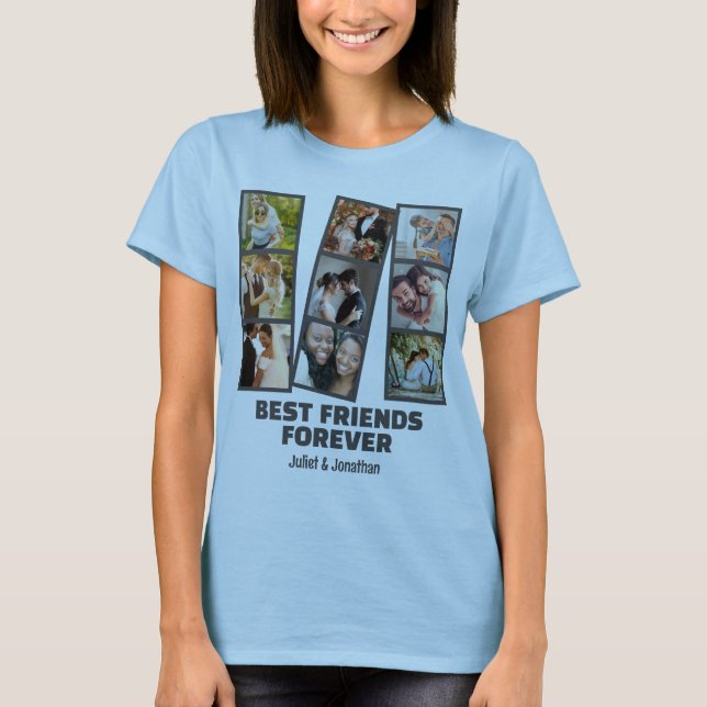 Camiseta Colagem de Fotografias Personalizada 9 e Nome Melh (Frente)