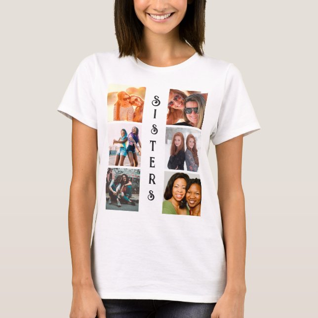 Camiseta Colagem de Fotografias Personalizada Moderna 6 (Frente)