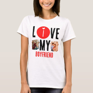 Camiseta Colagem de Fotografias Personalizada Única 2 Adoro