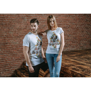 Camiseta Colagem de Fotos 11 da Família de Divertimento Per