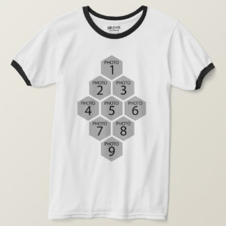 Camiseta Colagem de Fotos 9 Mel hexagonal Personalizada