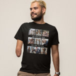 Camiseta Colagem de Fotos 9 Personalizada<br><div class="desc">Crie a sua própria t-shirt com um modelo de 9 fotografias e 2 modelos de texto simples para personalizar.</div>