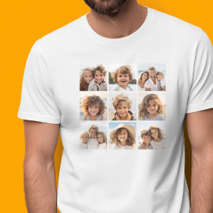 Camiseta Colagem de Fotos 9 Quadrados - Preto e Branco