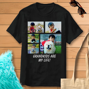 Camiseta Colagem de Fotos a Cores e Foto de Presente de Tex