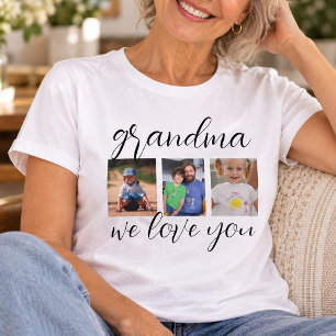 Camiseta Colagem de Fotos Avó Nós Te Amamos