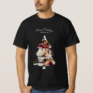 Camiseta Colagem de Fotos da Árvore de Natal Moderna Criati