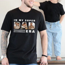 Camiseta Colagem de Fotos da Era do Super Pai Engraçado Pre